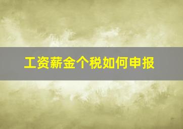 工资薪金个税如何申报