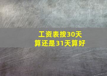 工资表按30天算还是31天算好