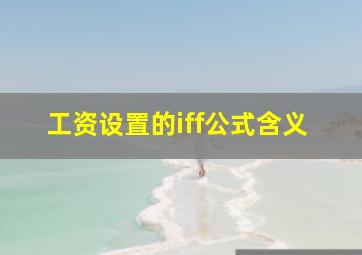 工资设置的iff公式含义