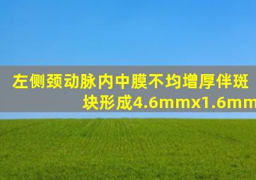 左侧颈动脉内中膜不均增厚伴斑块形成4.6mmx1.6mm