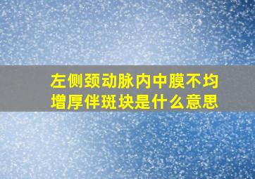 左侧颈动脉内中膜不均增厚伴斑块是什么意思