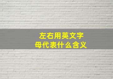 左右用英文字母代表什么含义