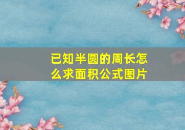 已知半圆的周长怎么求面积公式图片