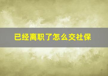 已经离职了怎么交社保