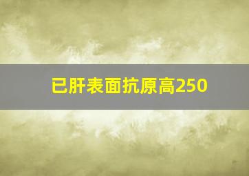 已肝表面抗原高250