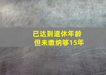 已达到退休年龄但未缴纳够15年