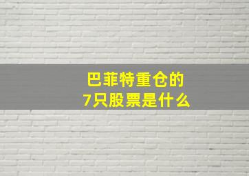 巴菲特重仓的7只股票是什么