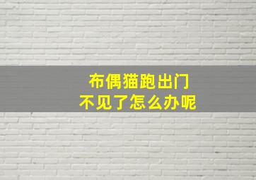 布偶猫跑出门不见了怎么办呢