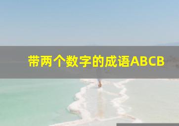 带两个数字的成语ABCB