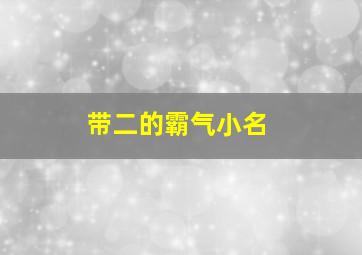 带二的霸气小名