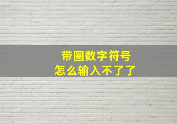 带圈数字符号怎么输入不了了