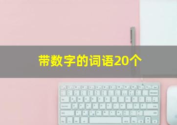 带数字的词语20个