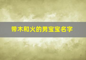 带木和火的男宝宝名字