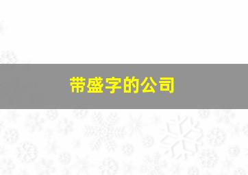 带盛字的公司