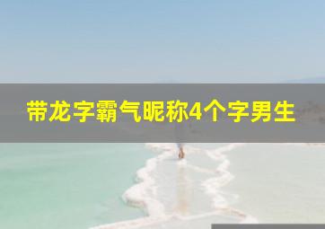 带龙字霸气昵称4个字男生