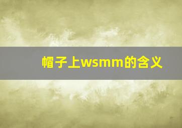 帽子上wsmm的含义