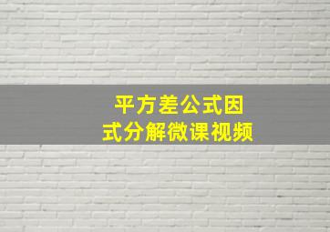 平方差公式因式分解微课视频