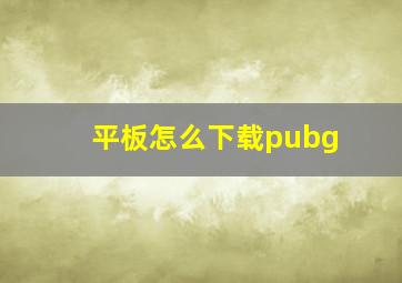 平板怎么下载pubg