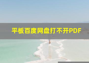 平板百度网盘打不开PDF