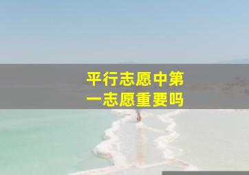 平行志愿中第一志愿重要吗