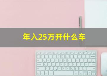 年入25万开什么车