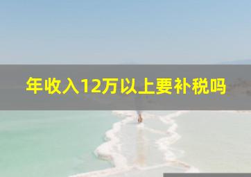 年收入12万以上要补税吗