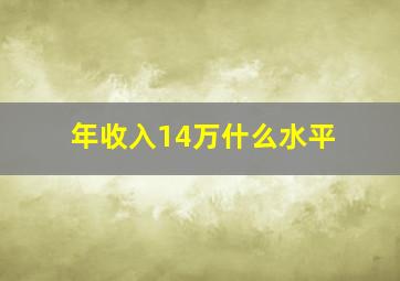 年收入14万什么水平