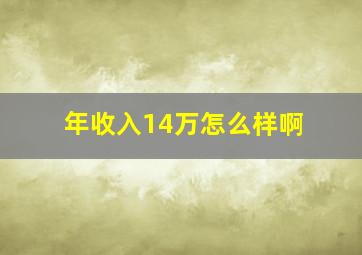 年收入14万怎么样啊