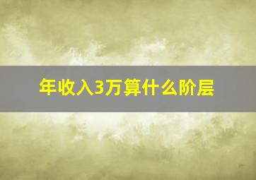 年收入3万算什么阶层