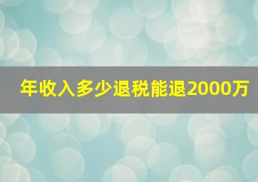 年收入多少退税能退2000万