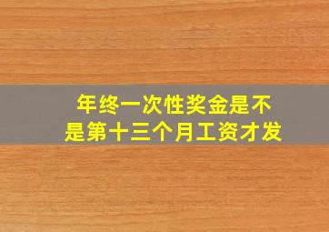 年终一次性奖金是不是第十三个月工资才发