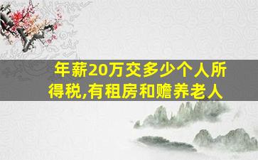 年薪20万交多少个人所得税,有租房和赡养老人