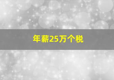 年薪25万个税