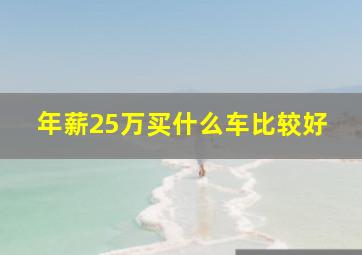 年薪25万买什么车比较好