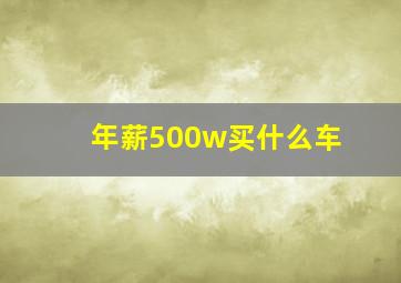 年薪500w买什么车