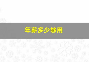 年薪多少够用