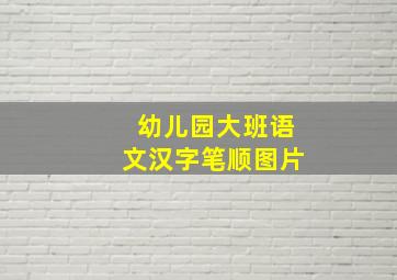 幼儿园大班语文汉字笔顺图片