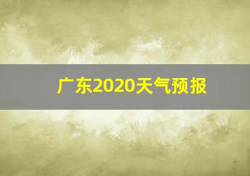 广东2020天气预报