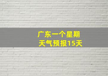 广东一个星期天气预报15天