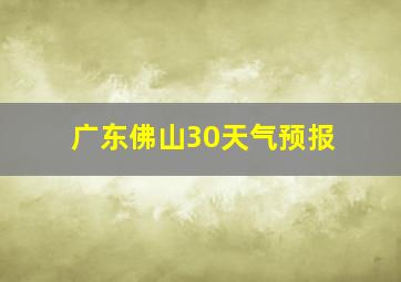 广东佛山30天气预报