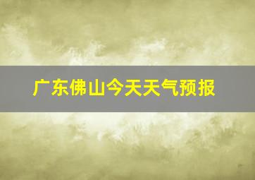 广东佛山今天天气预报