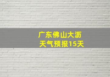 广东佛山大沥天气预报15天