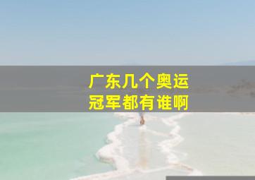 广东几个奥运冠军都有谁啊