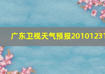 广东卫视天气预报20101231