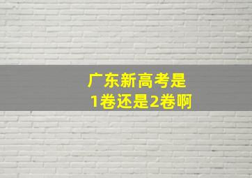 广东新高考是1卷还是2卷啊