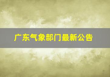 广东气象部门最新公告