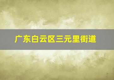 广东白云区三元里街道