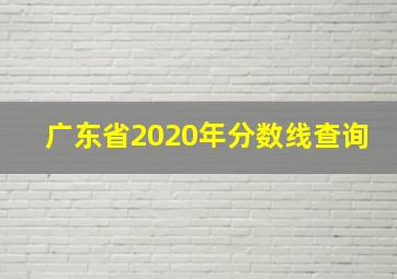 广东省2020年分数线查询