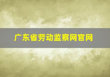 广东省劳动监察网官网