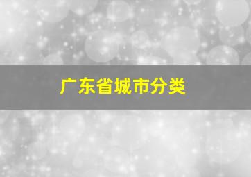 广东省城市分类